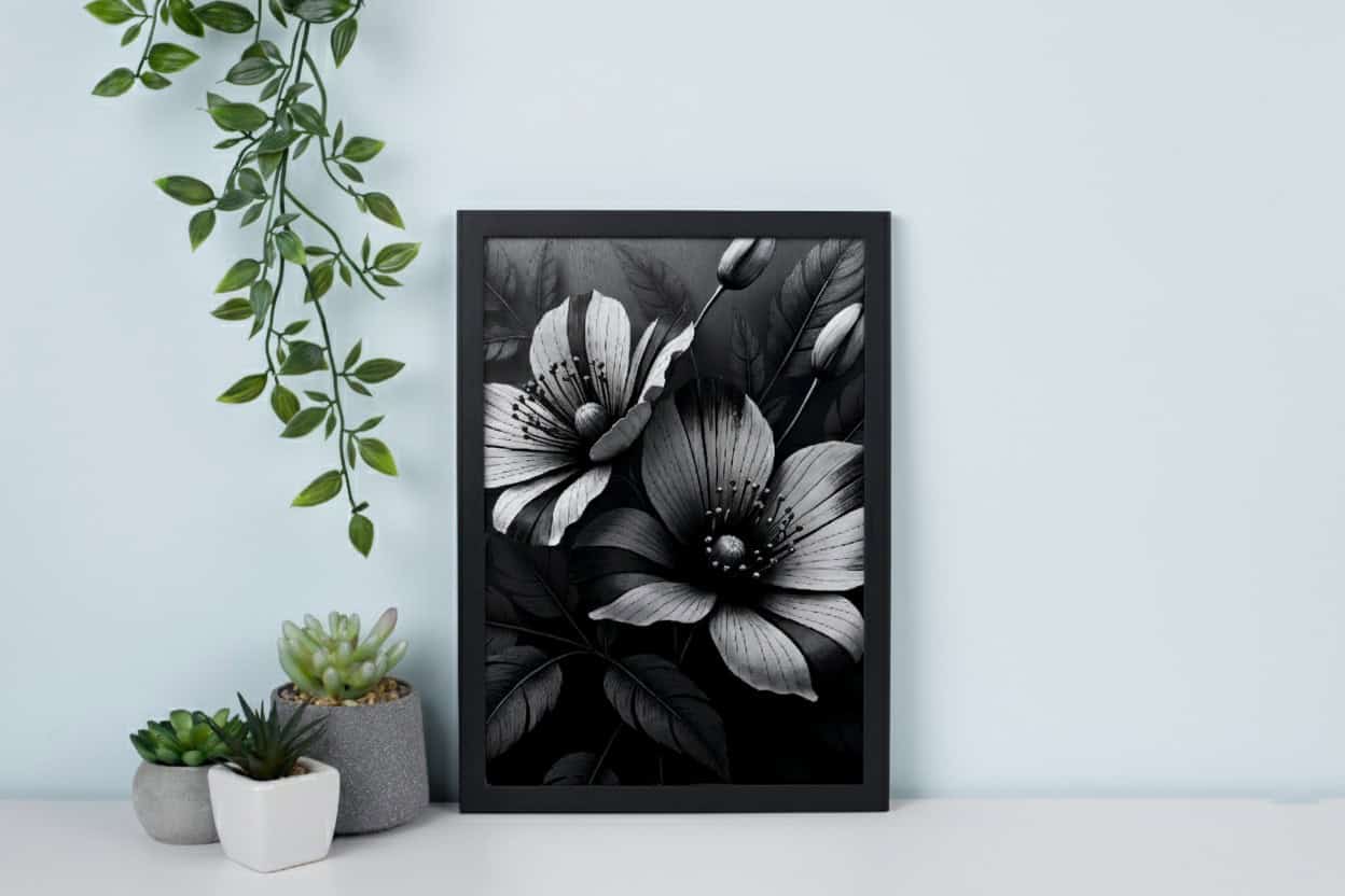 Elegant black wooden photo frame for personalized prints and photos.