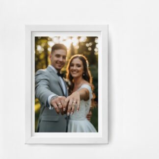 Custom white A4 portrait photo frame for special occasions.