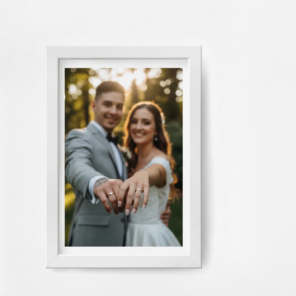 Custom white A4 portrait photo frame for special occasions.