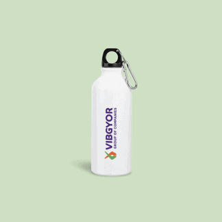 Aluminium sublimation water bottle with custom logo printing. Perfect for personalized gifts and bra.