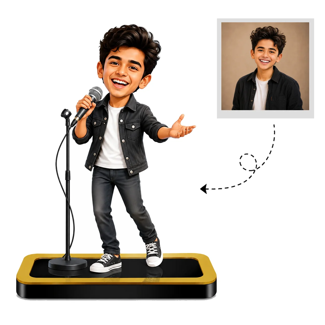 Personalized Singer Caricature – Custom Music Star Standee Gift - Image 2