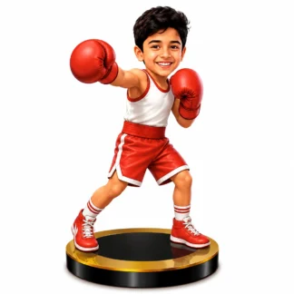 Personalized Boxing Kid Caricature Standee – Custom Mini Boxer Acrylic Gift