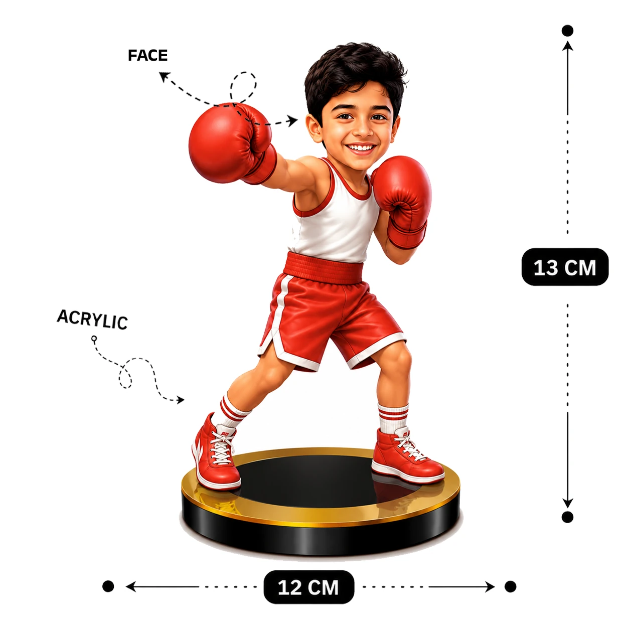 Personalized Boxing Kid Caricature Standee – Custom Mini Boxer Acrylic Gift - Image 3