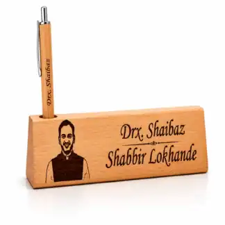 Wooden Engraved Personalized Pen with Stand