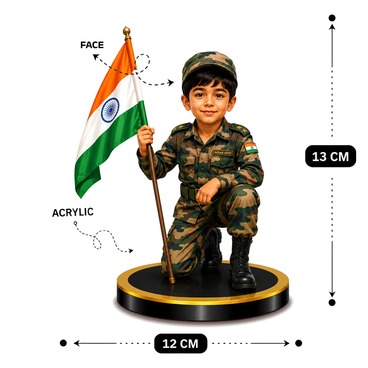 Personalized Soldier Caricature Standee – Custom Military Hero Acrylic Gift - Image 3