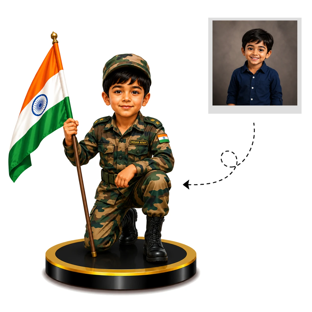 Personalized Soldier Caricature Standee – Custom Military Hero Acrylic Gift - Image 2