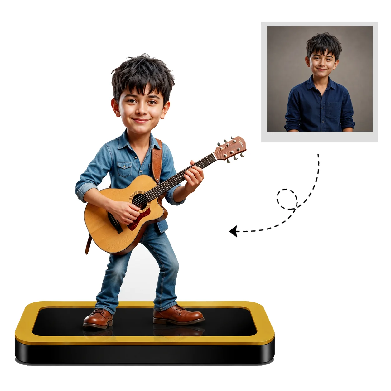 Personalized Guitar Player Caricature – Custom Musician Acrylic Gift - Image 2