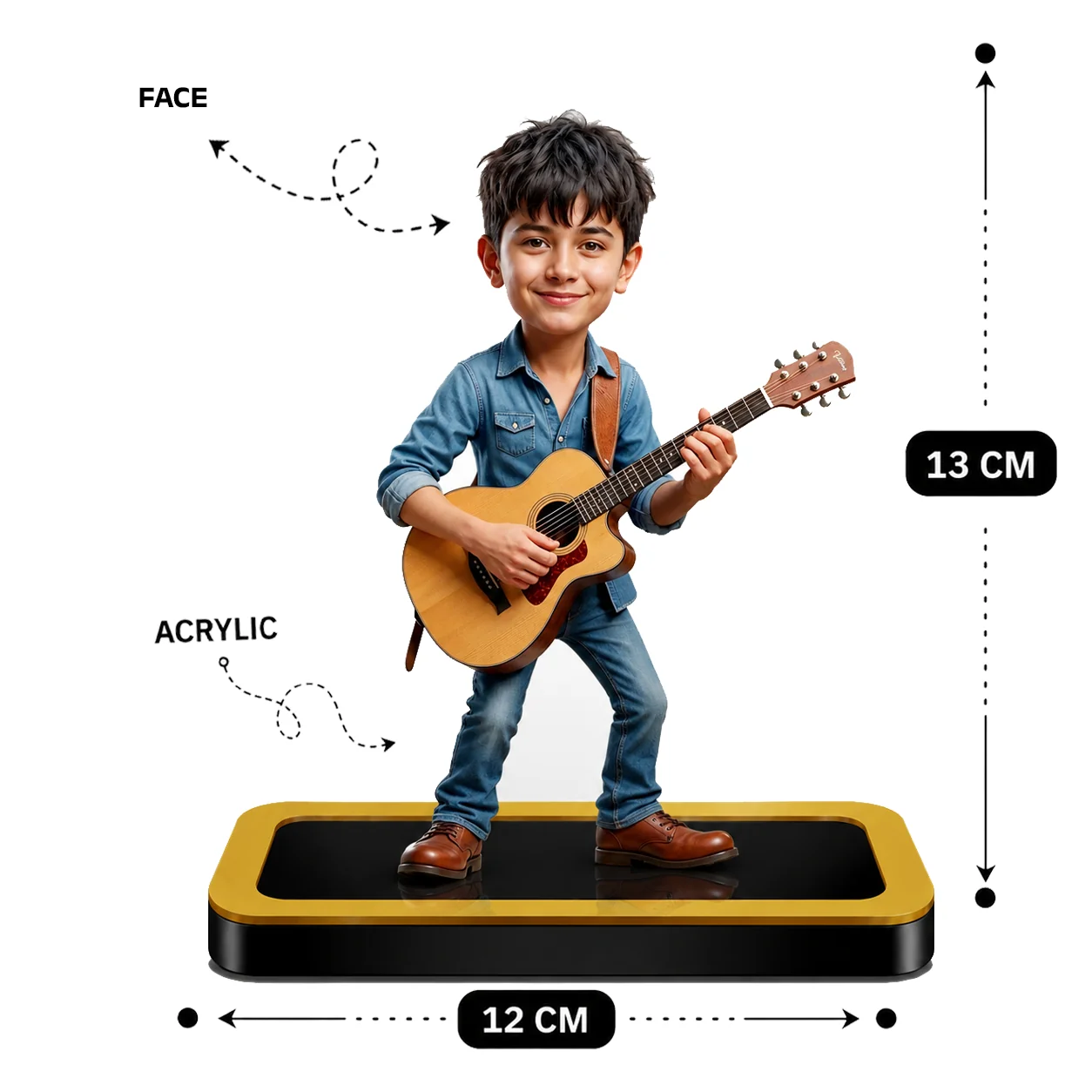 Personalized Guitar Player Caricature – Custom Musician Acrylic Gift - Image 3