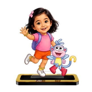 Personalized "Dora & Buji" Caricature – Custom Cartoon Couple Acrylic Gift