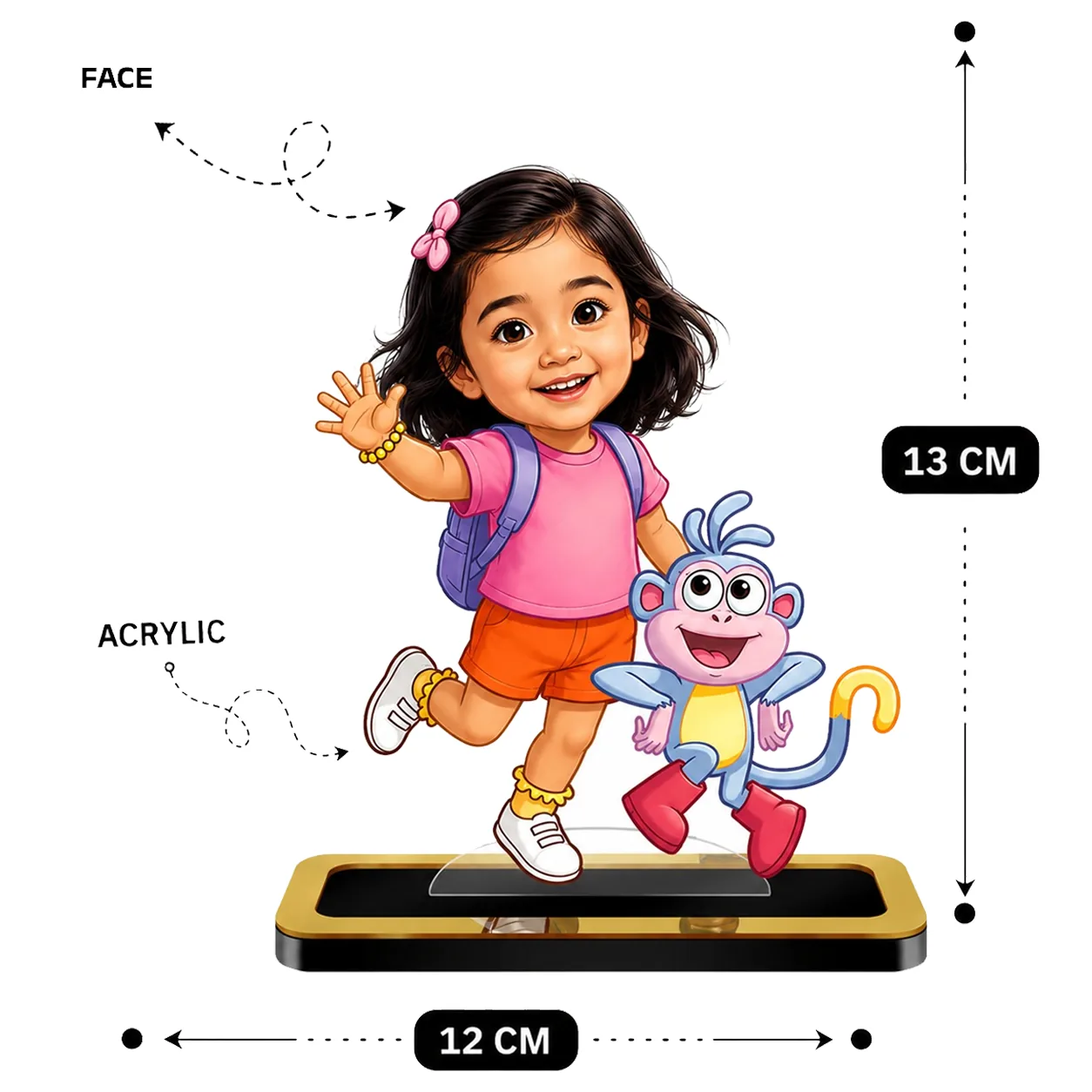 Personalized "Dora & Buji" Caricature – Custom Cartoon Couple Acrylic Gift - Image 3