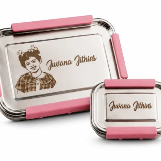 Personalized Stainless Steel Lunch Box with Engraved Photo and Name