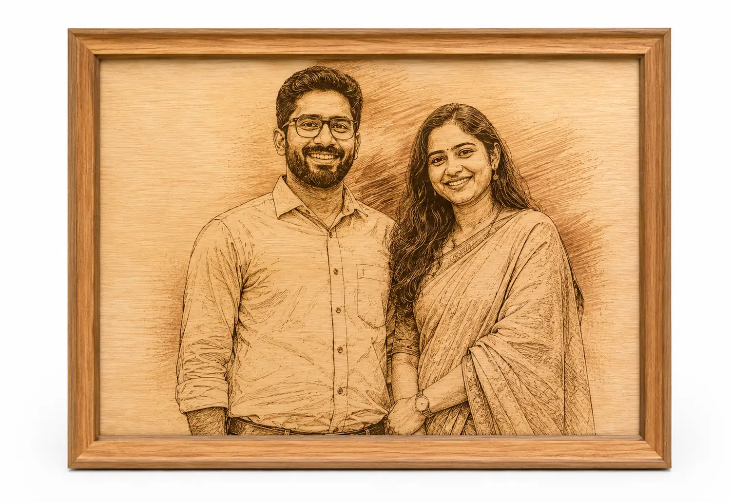 Personalized Laser Engraved Wooden Photo Art frame