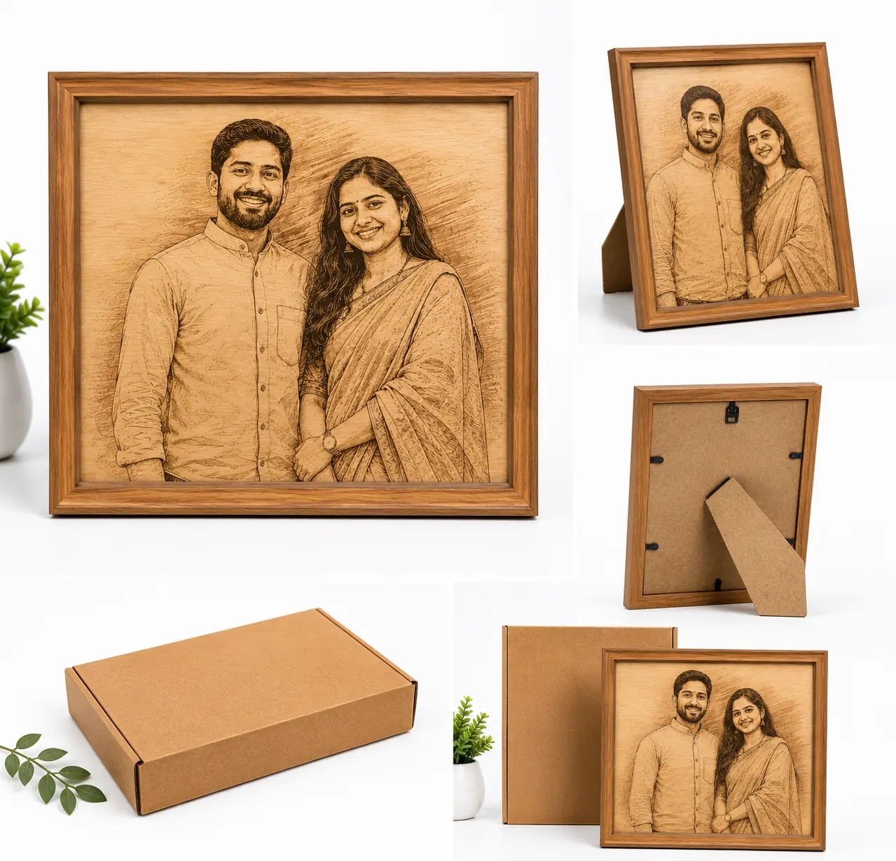 Personalized Laser Engraved Wooden Photo Art frame - Image 2