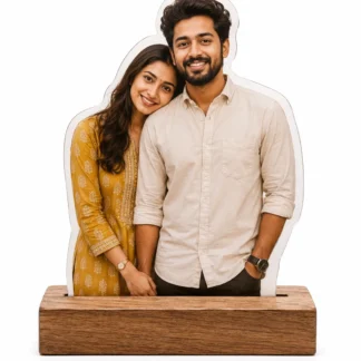Personalized Acrylic Photo Cutout with Wooden Base