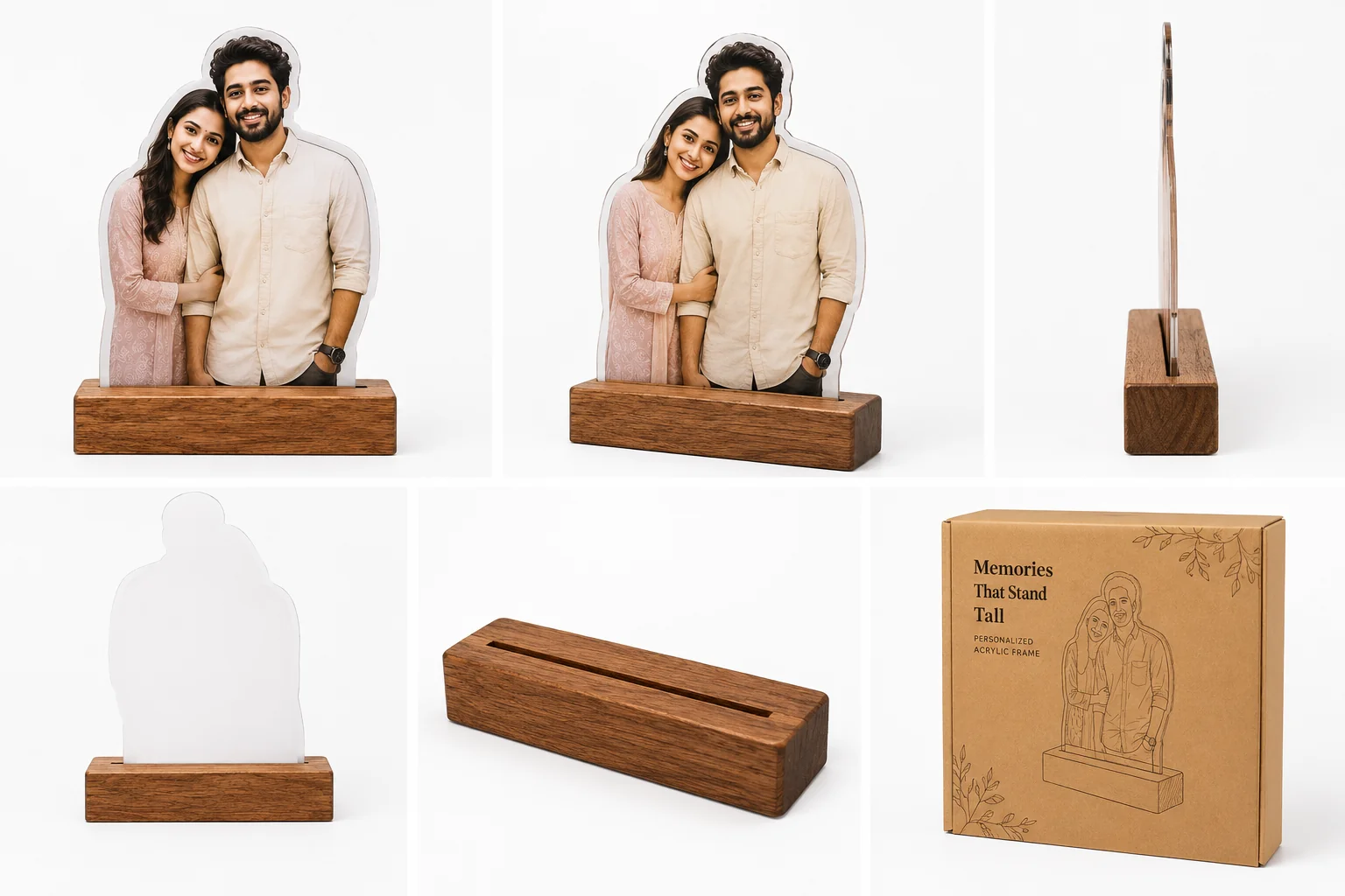 Personalized Acrylic Photo Cutout with Wooden Base - Image 2