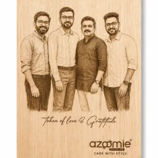 Laser-Engraved Wooden Photo Plaque Portrait with Photo and Text Message