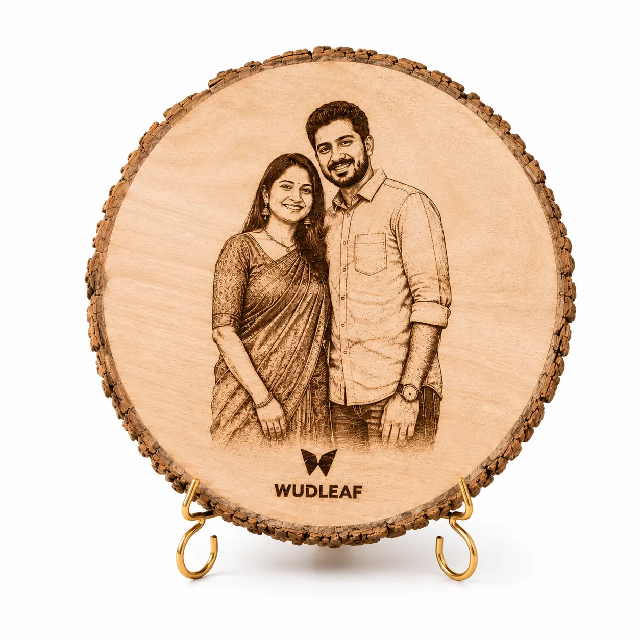 Personalized Engraved Wood Slice Photo and Text