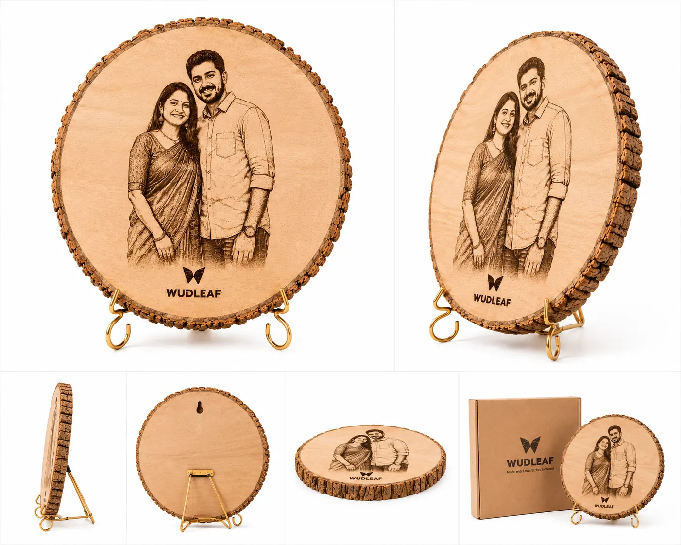 Personalized Engraved Wood Slice Photo and Text - Image 2