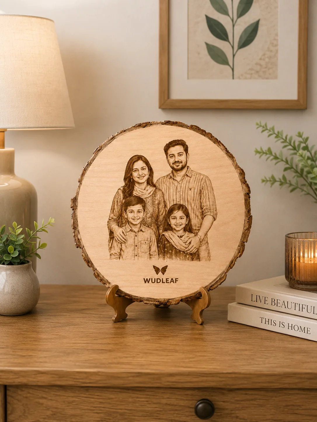 Personalized Wood Slice Gift with Photo and Text - Image 3