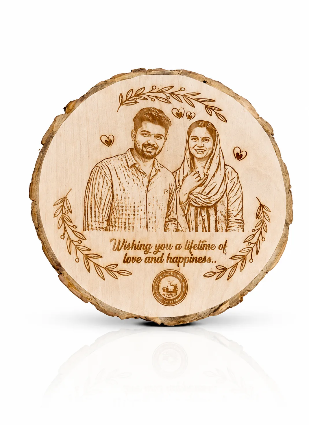 Personalized Wood Slice Gift with Photo and Text for Special One