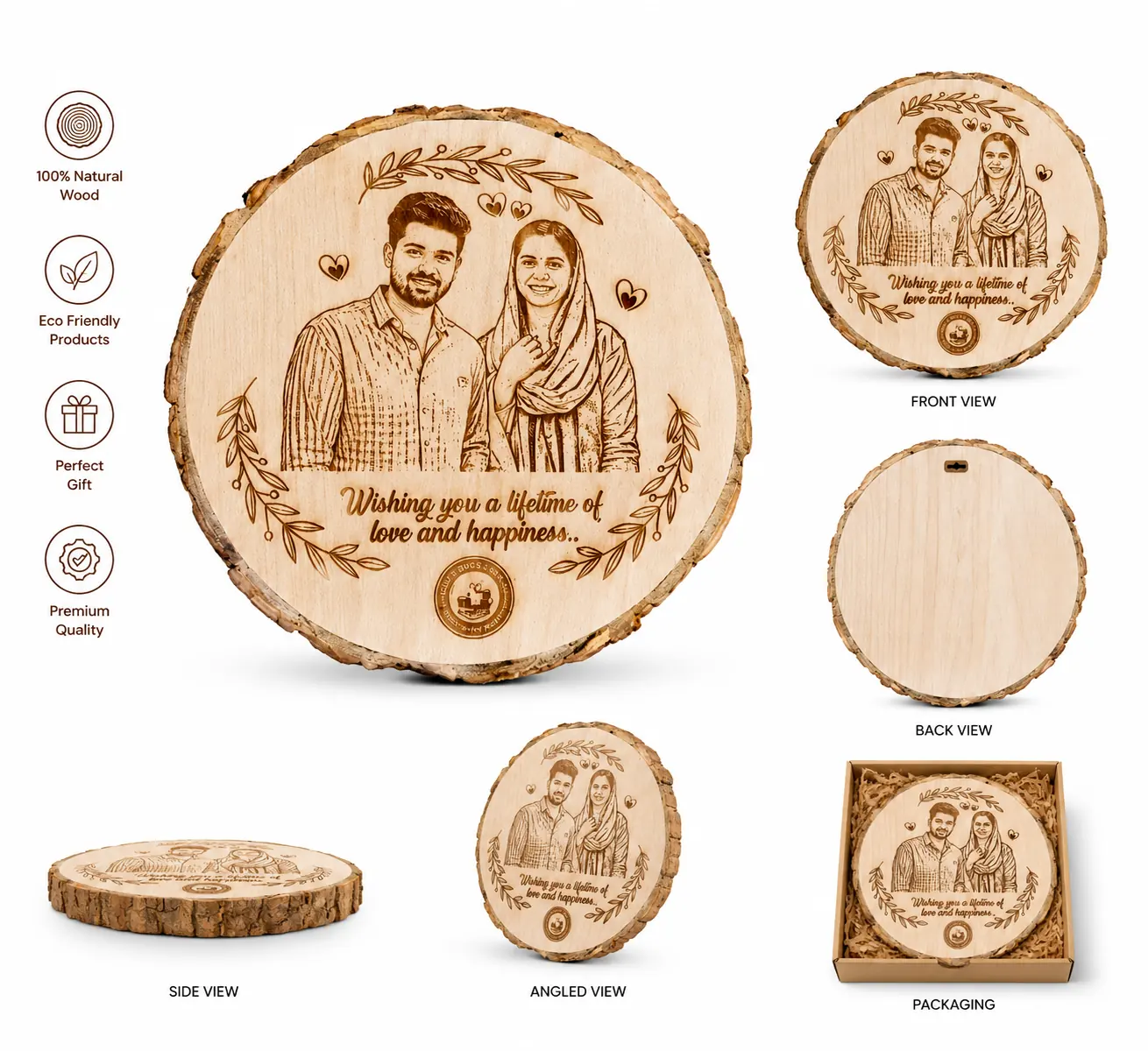 Personalized Wood Slice Gift with Photo and Text for Special One - Image 2