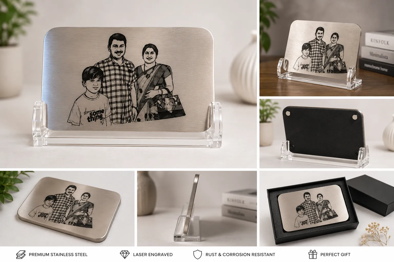 Personalized Laser Engraved Stainless Steel Photo Plaque - Image 3