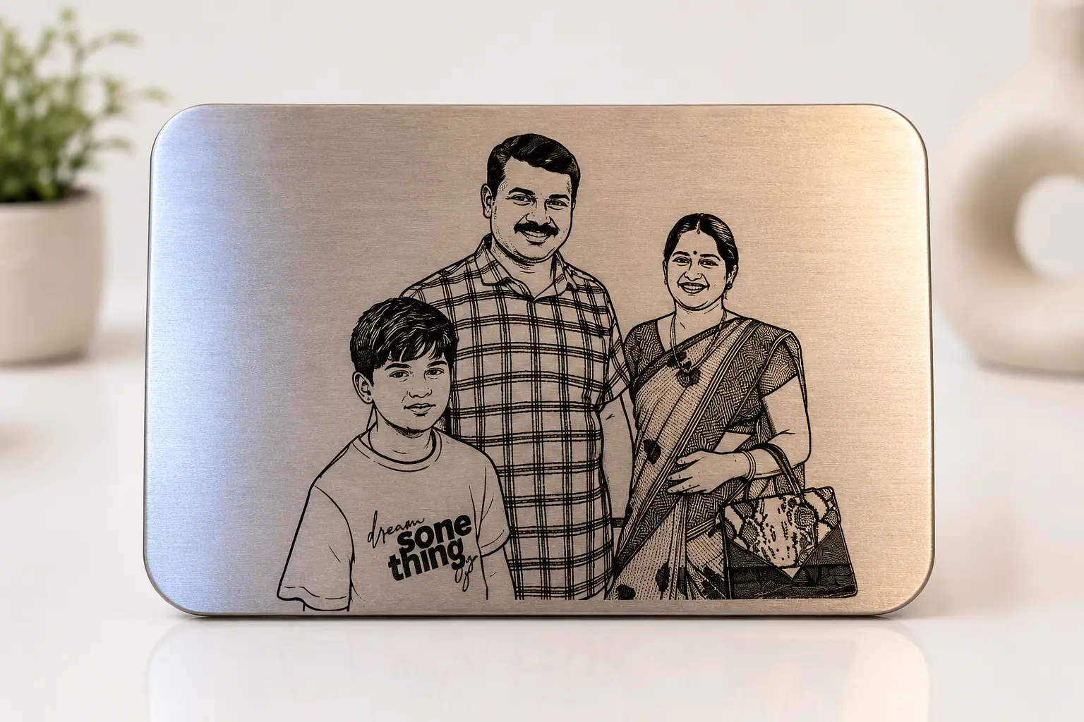 Personalized Laser Engraved Stainless Steel Photo Plaque