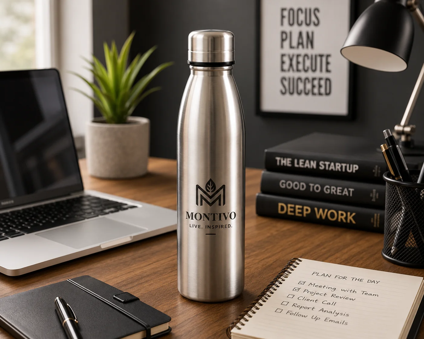 Stainless Steel Water Bottle with Custom Logo and Text - Image 2