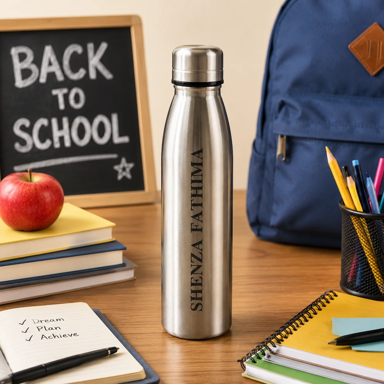 Personalized Stainless Steel Water Bottle with Custom Text - Image 3