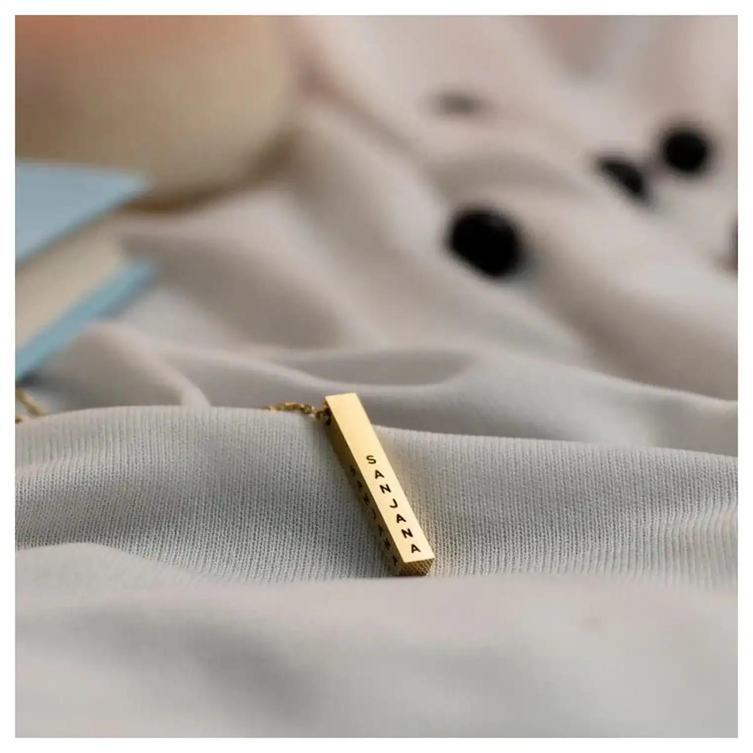 Personalised Cuboid Pendant With Chain For Women - Image 2