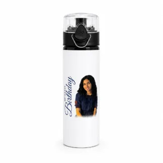 Customized White Aluminum Sipper Bottle with Photo and Text