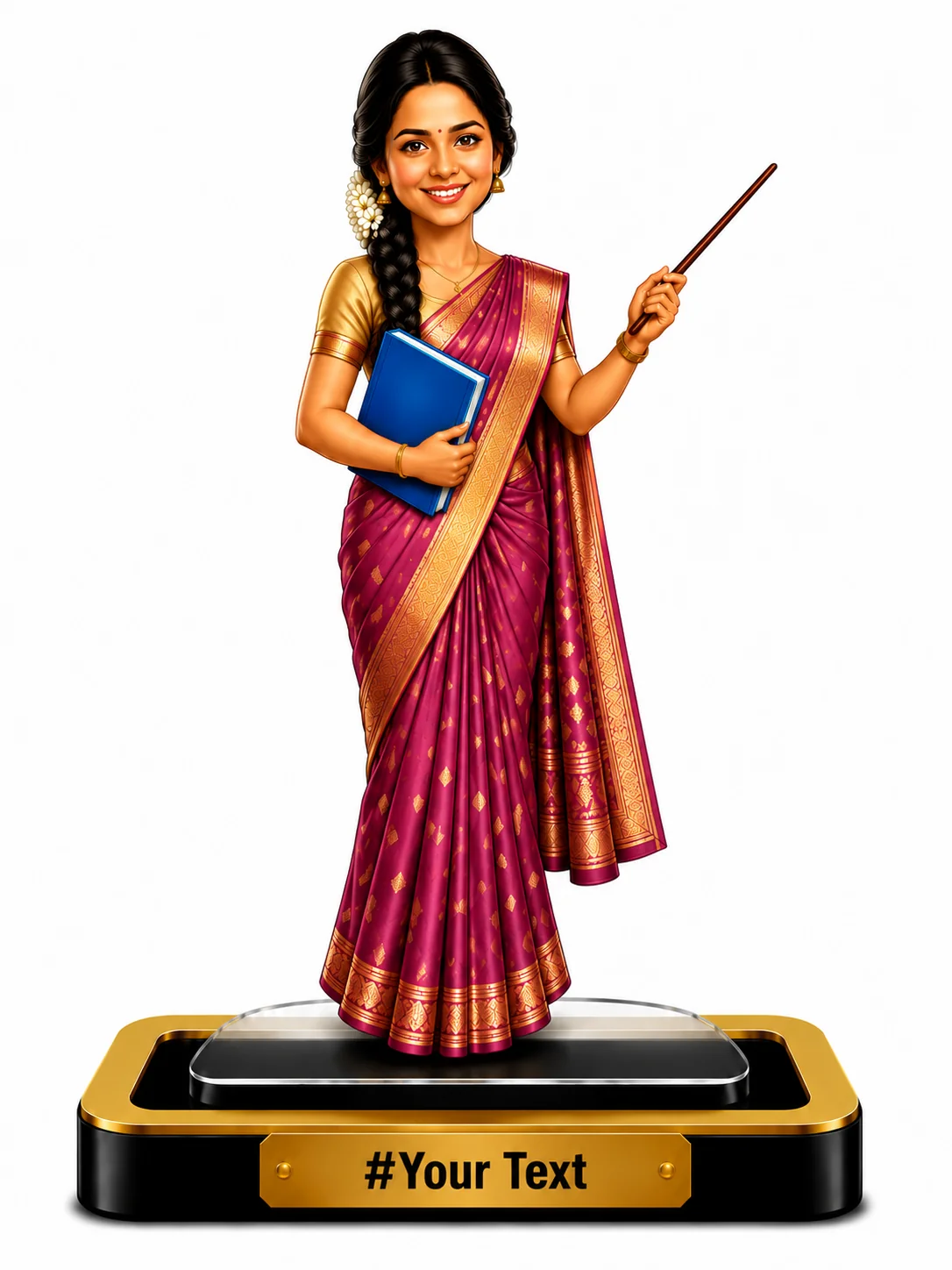 Personalized Teacher Caricature Standee – Custom Female Teacher Gift - Image 3