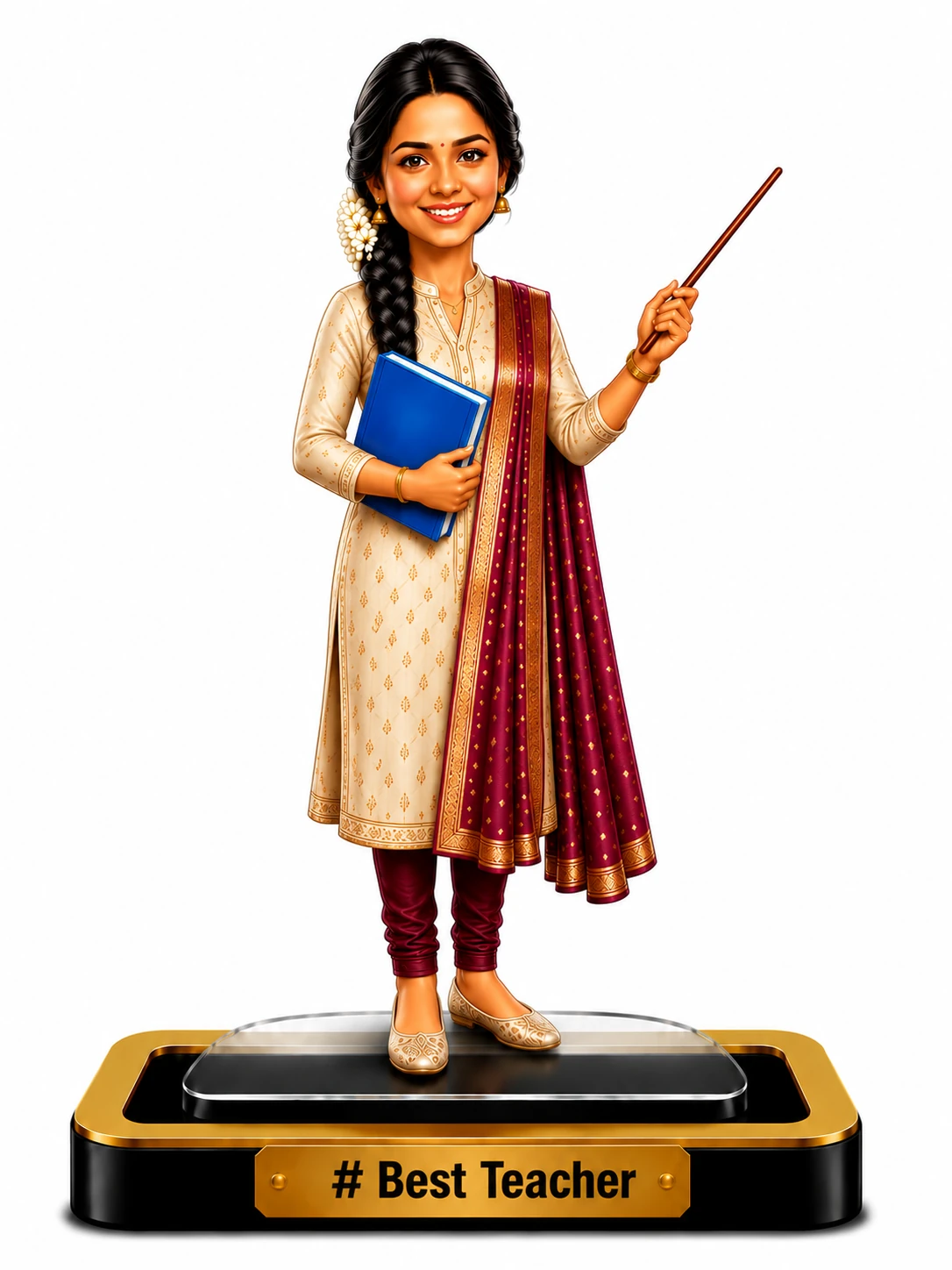 Personalized Teacher Caricature Standee – Custom Female Teacher Gift - Image 3