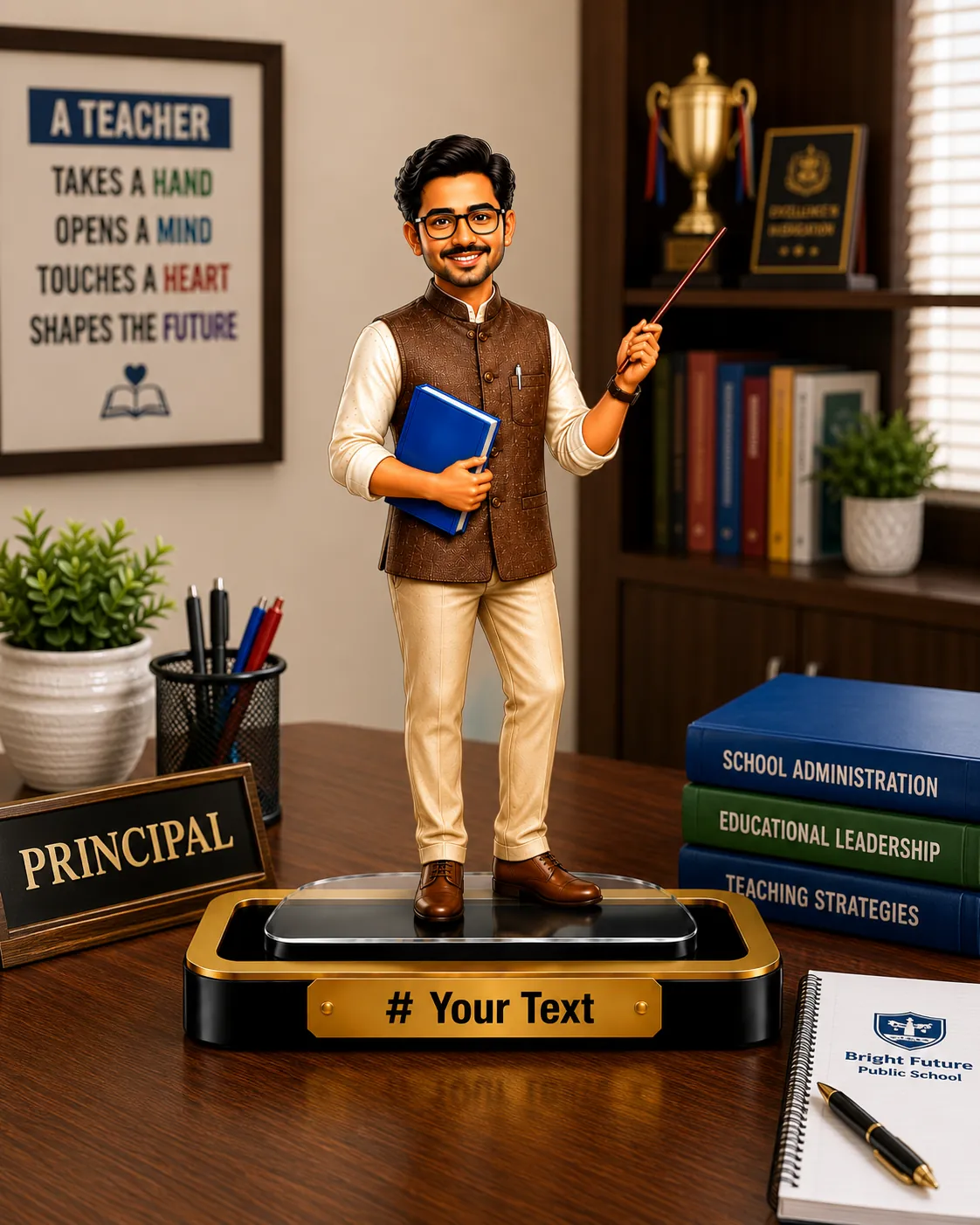 Personalized Male Teacher Caricature Standee – Teacher Appreciation Gift - Image 4