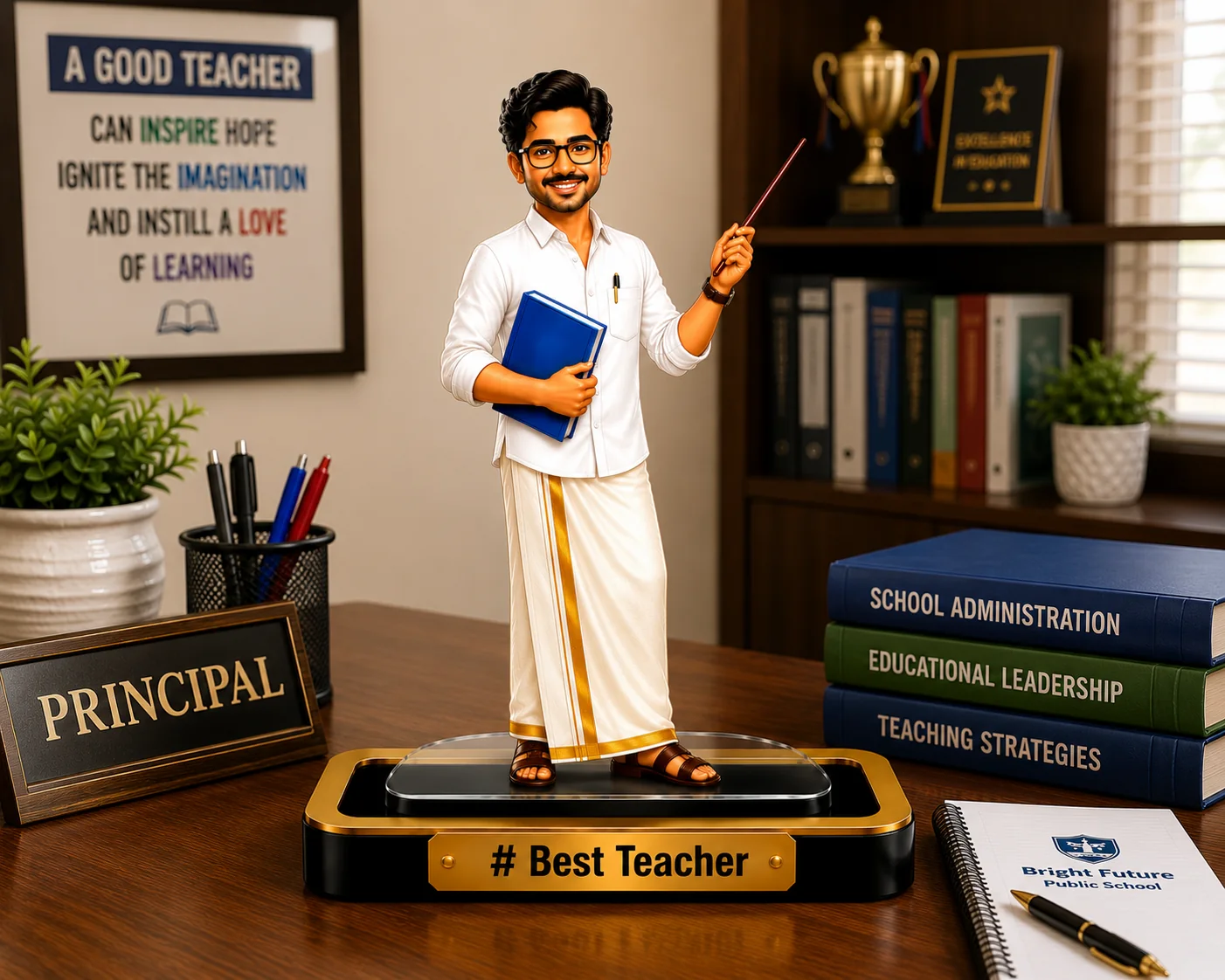 Personalized Male Teacher Caricature – Custom Teacher Appreciation Gift - Image 4