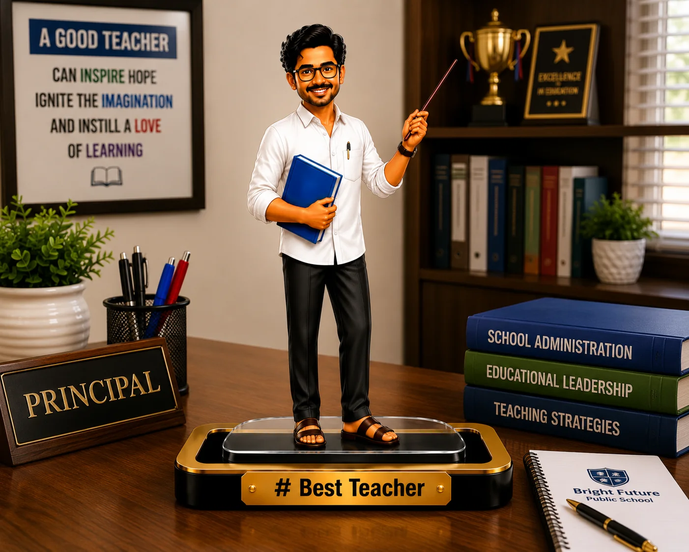 Personalized Male Teacher Caricature – Teacher Gift - Image 4