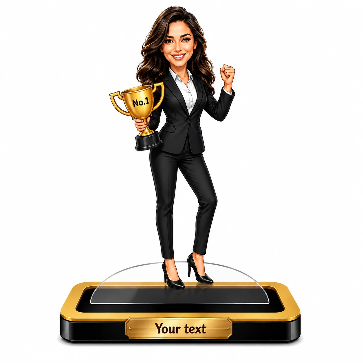 Personalized Female Caricature Award Standee–Recognition & Achievement Gift - Image 2