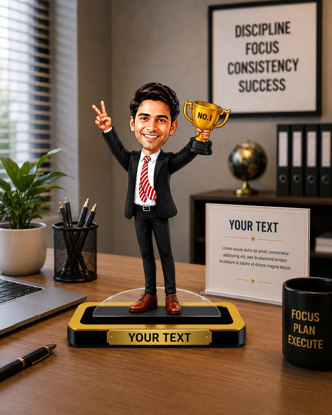 Personalized Male Caricature Award Standee – Employee Achievement Gift - Image 5