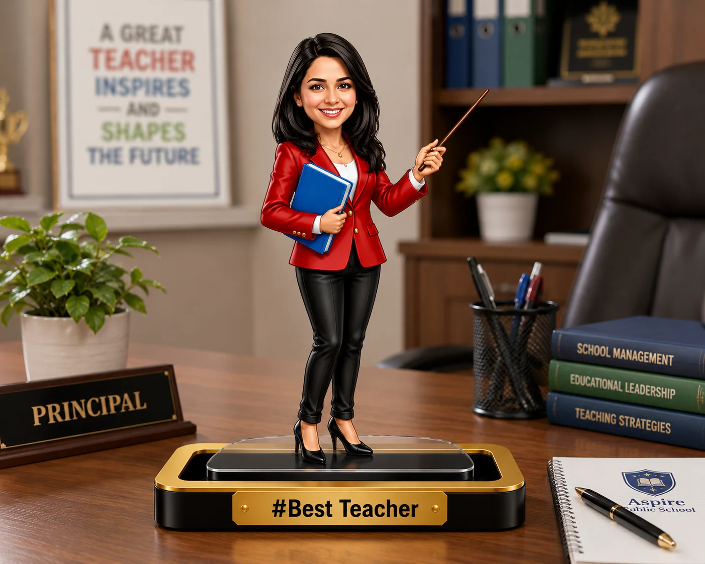 Personalized Caricature Standee – Female Teacher - Image 4