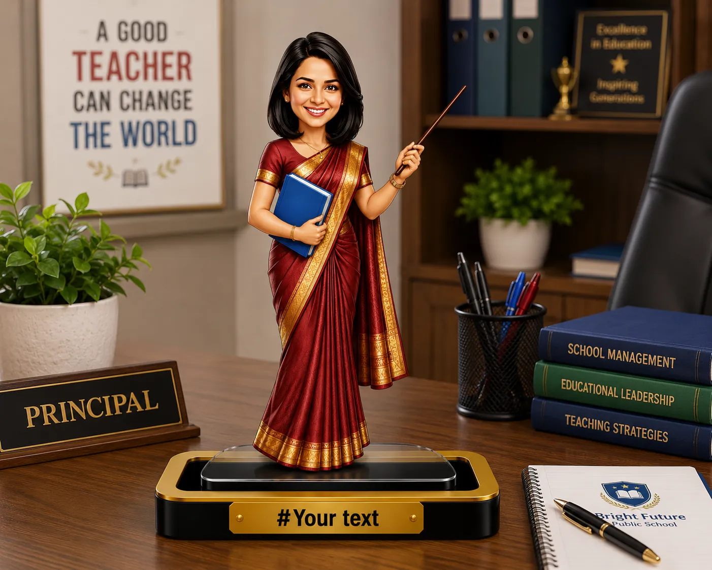 Personalized Teacher Caricature Standee – Female - Image 4