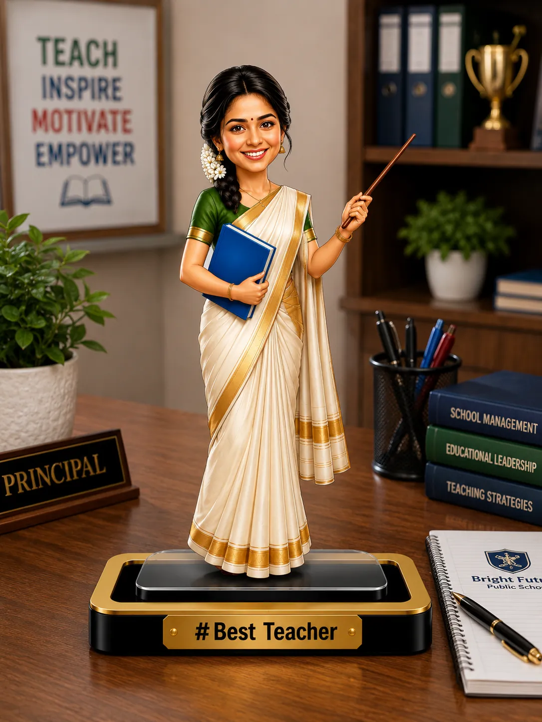Personalized Female Caricature Standee – Teacher - Image 4