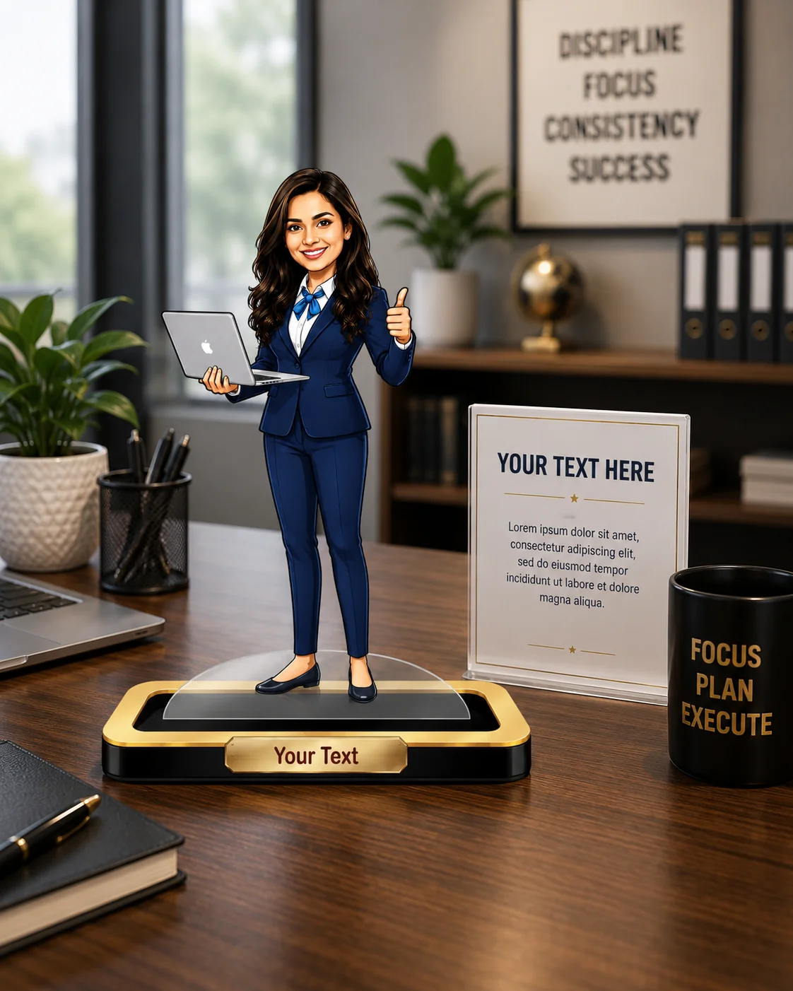 Personalized Female Caricature Award Standee – Appreciation & Achievements - Image 4