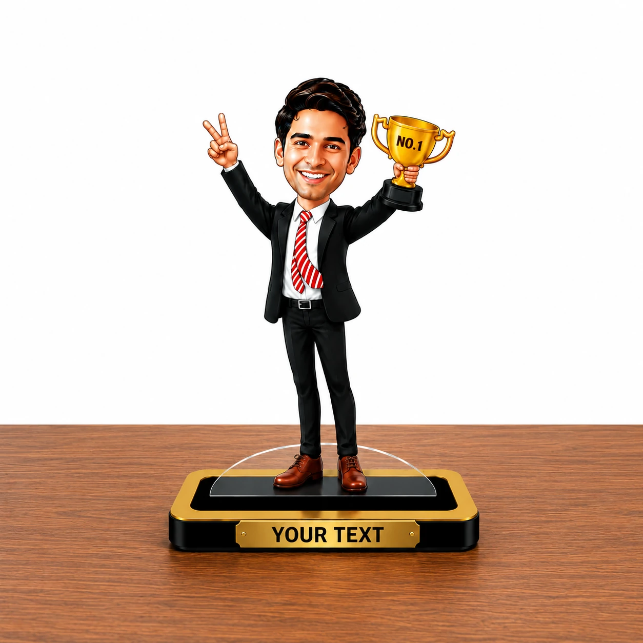 Personalized Male Caricature Award Standee – Employee Achievement Gift