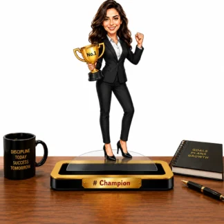 Personalized Female Caricature Award Standee–Recognition & Achievement Gift