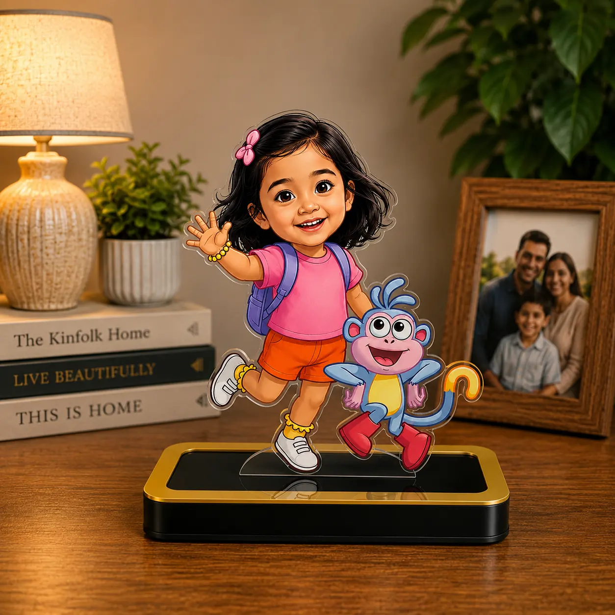 Personalized "Dora & Buji" Caricature – Custom Cartoon Couple Acrylic Gift - Image 4