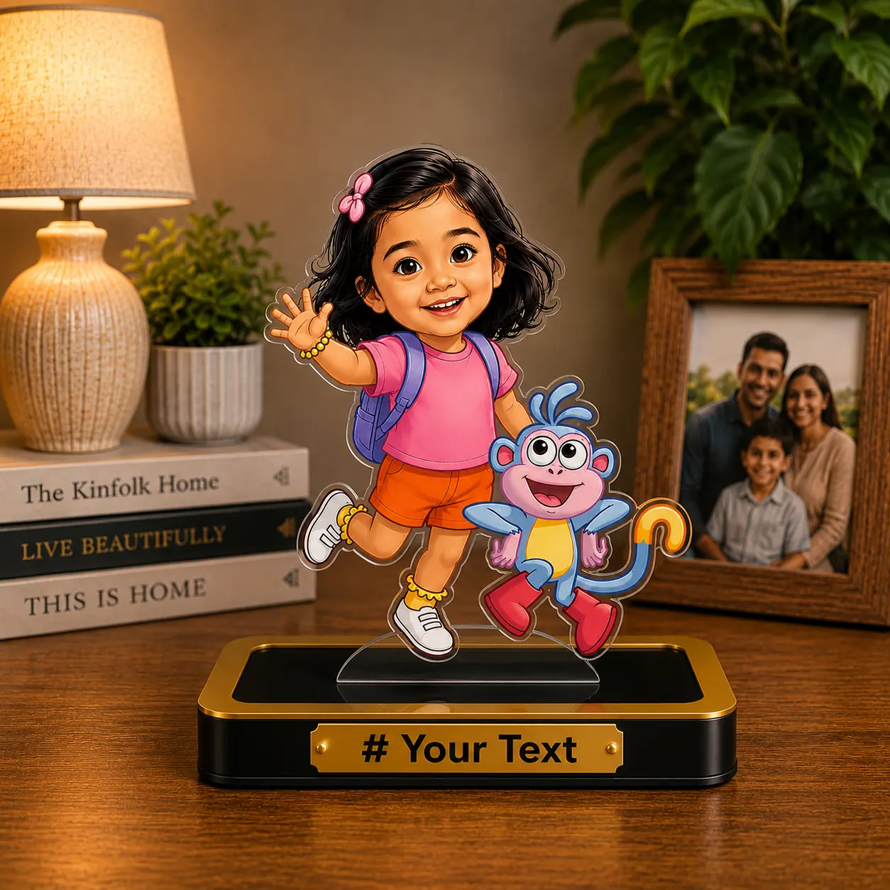 Personalized "Dora & Buji" Caricature – Custom Cartoon Couple Acrylic Gift - Image 5
