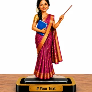 Personalized Teacher Caricature Standee – Custom Female Teacher Gift