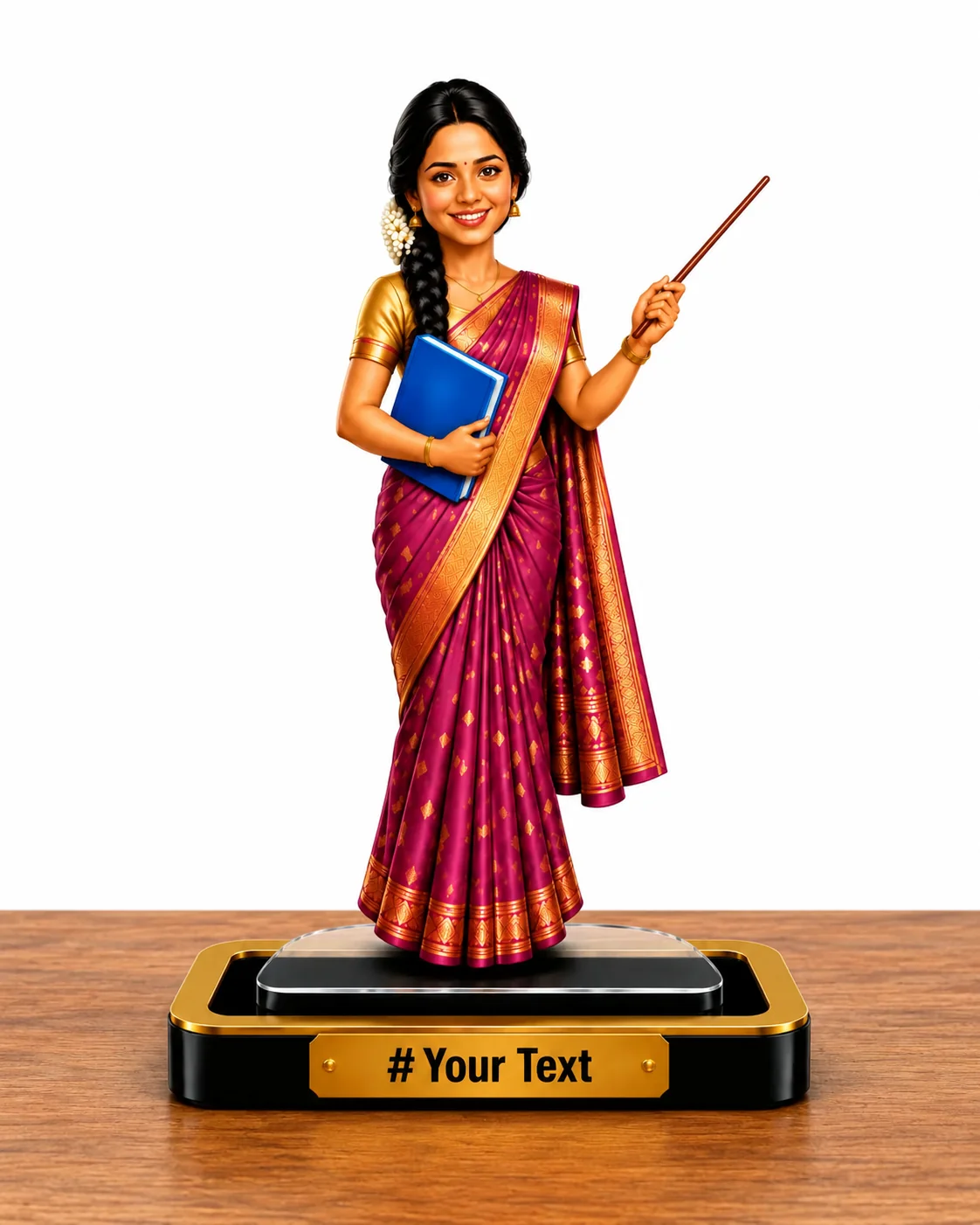 Personalized Teacher Caricature Standee – Custom Female Teacher Gift