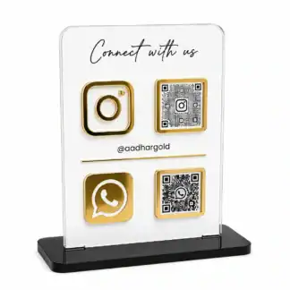 Custom Acrylic Display Stand for Social Media Icons (Instagram & WhatsApp) with QR Codes