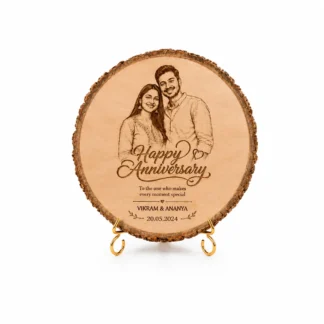 Personalized Engraved Wood Slice Gift with Photo and Text